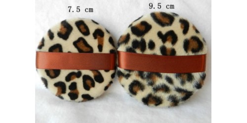 Houppette pour poudre de maquillage (léopard)